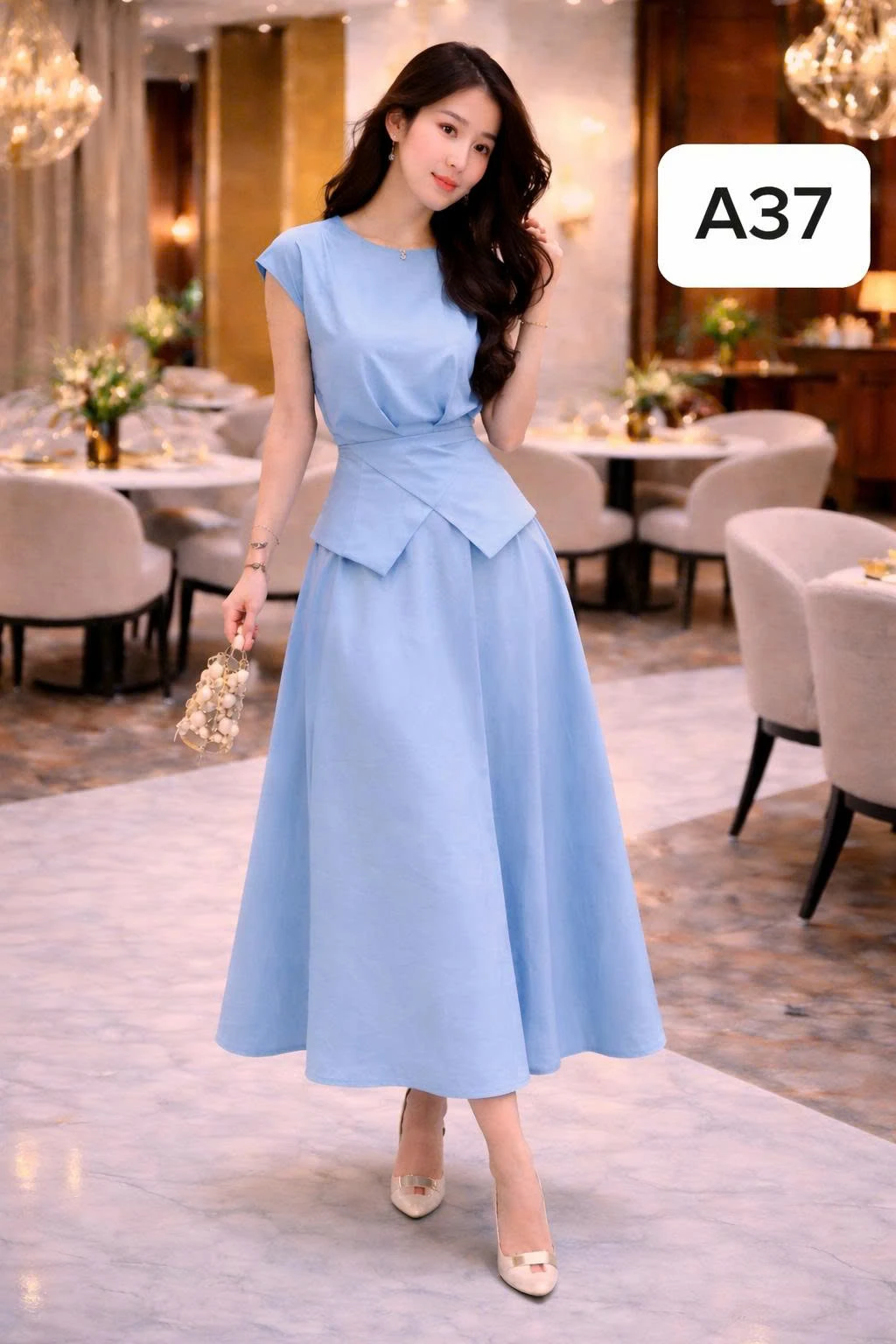 Đầm lụa dáng dài A37
