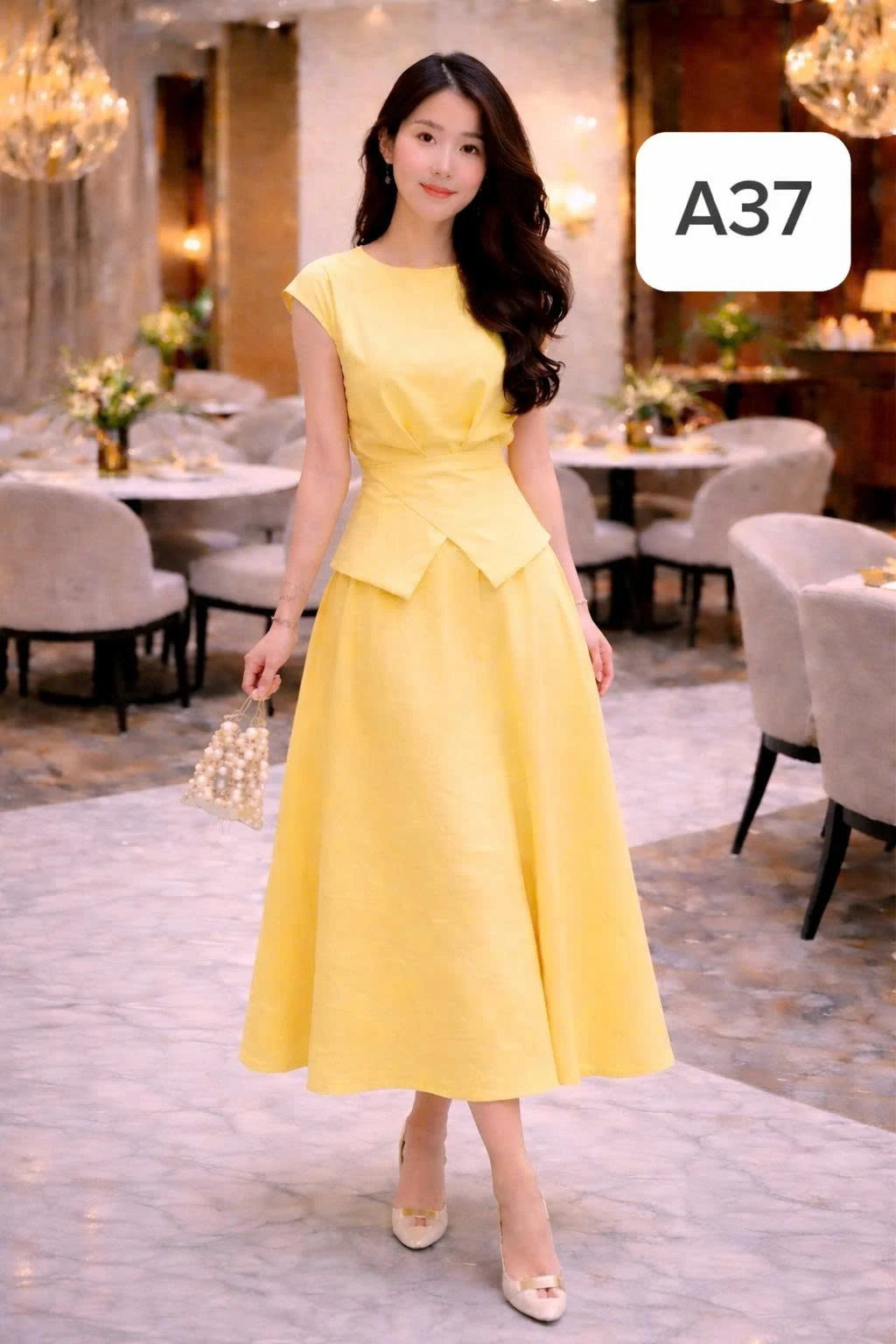 Đầm lụa dáng dài A37