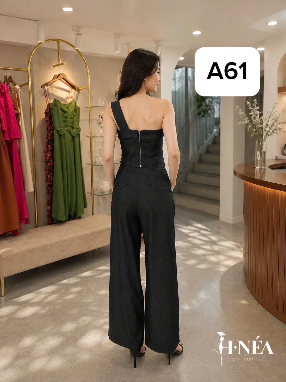 Set Đen A61 Quần Suông Thanh Lịch